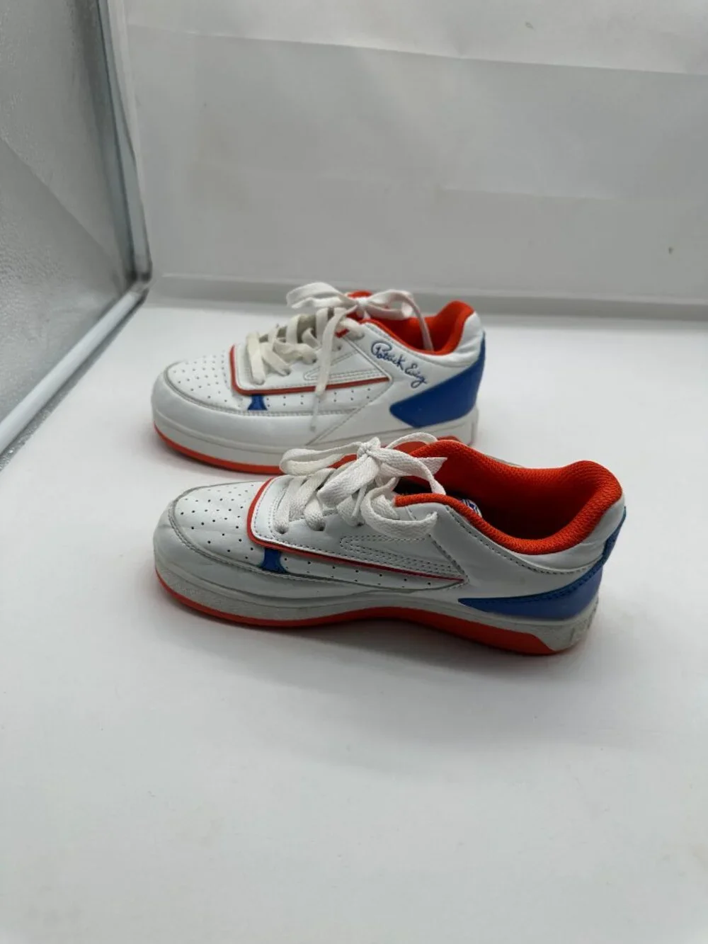 EUC Kids Rebound by Patrick Ewing 33 Sneaker Shoes White/Royal/Orange Size 2
